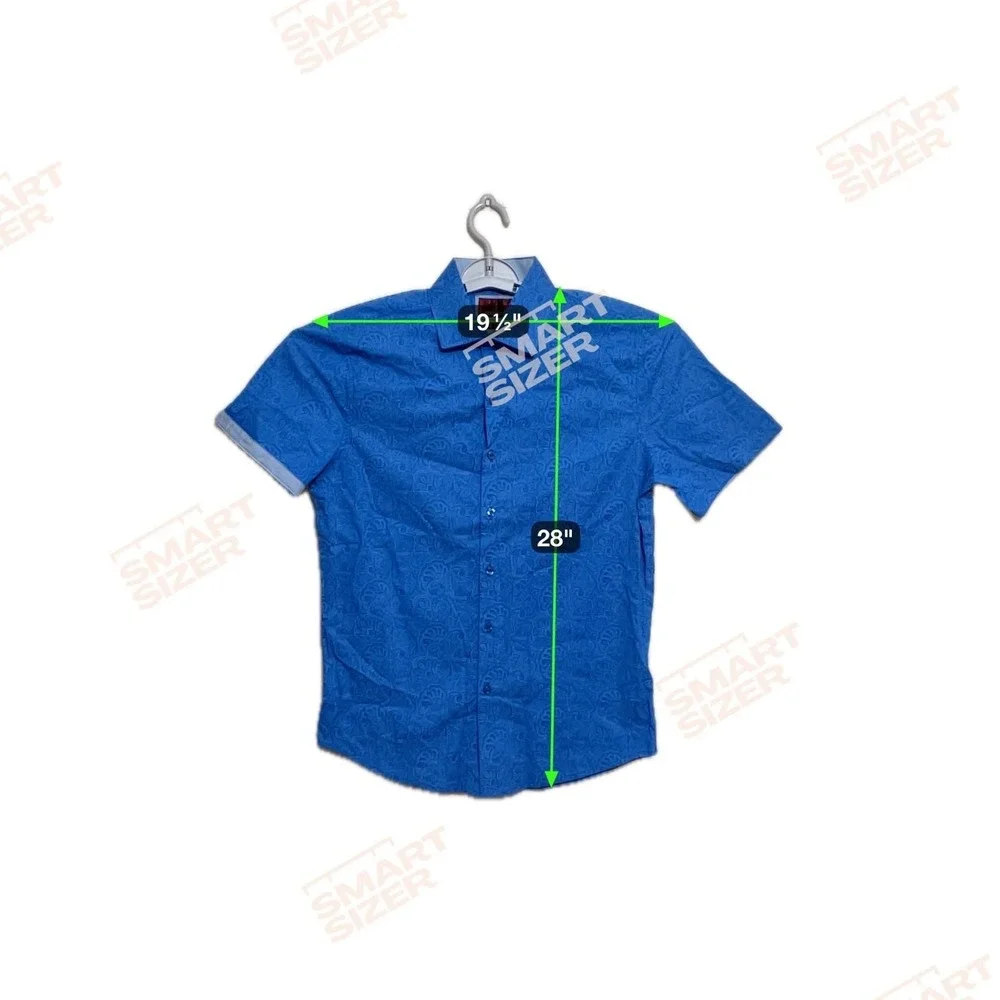 Consequence Paisley slim fit‎ Button Down blue men's Shirt S